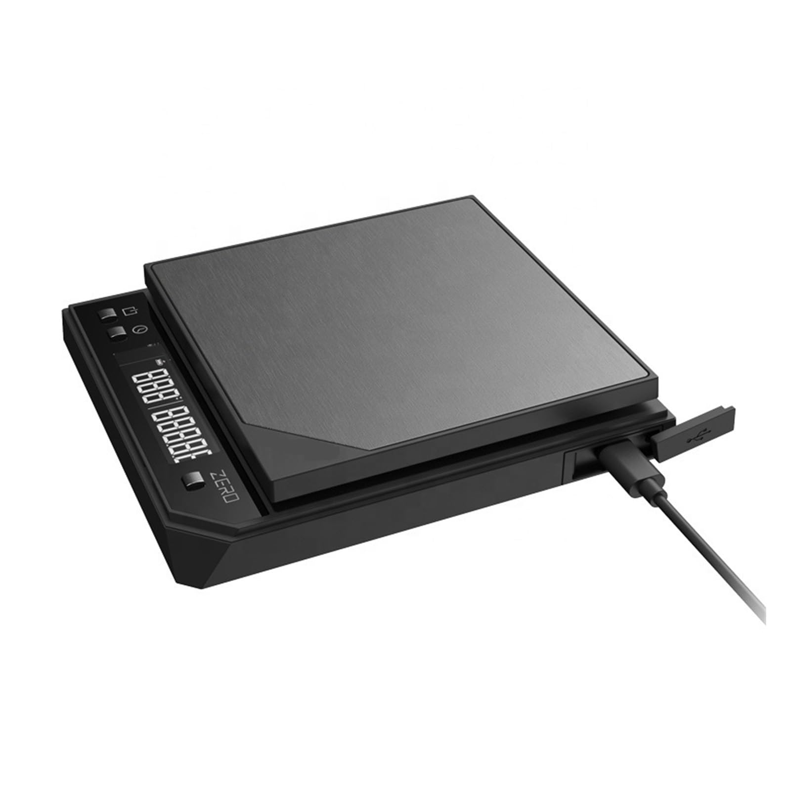 Báscula Básica Electrónica Lcd Digital Cocina Alimentos Café Profesional Medición Precisa Esfuerzo(Black)