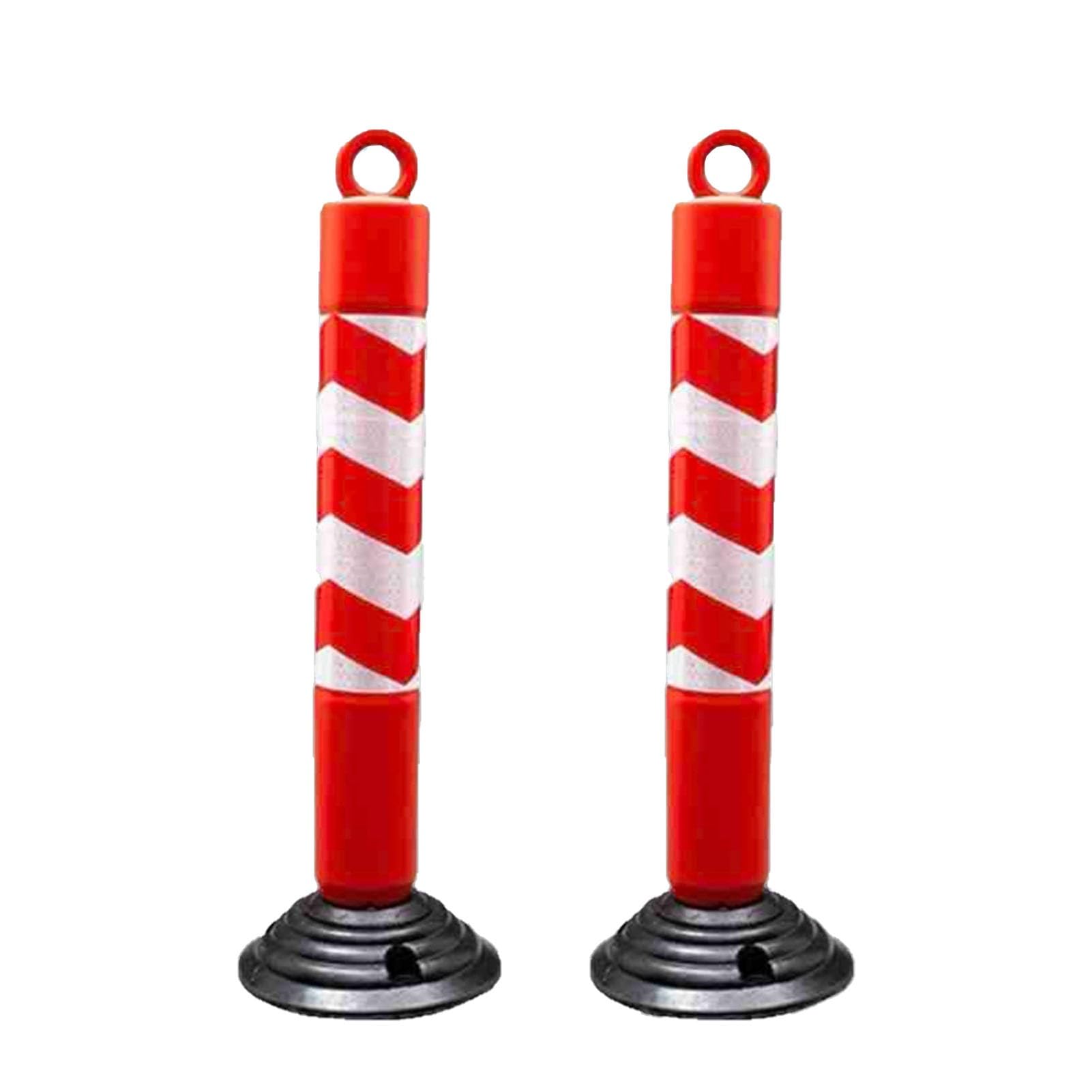 Genérico 2 Postes bolardos de Seguridad Vial, canalizadores delimitadores con Resorte, barreras de Seguridad Rojas y Blancas para estacionamientos, garajes, entradas y accesos.