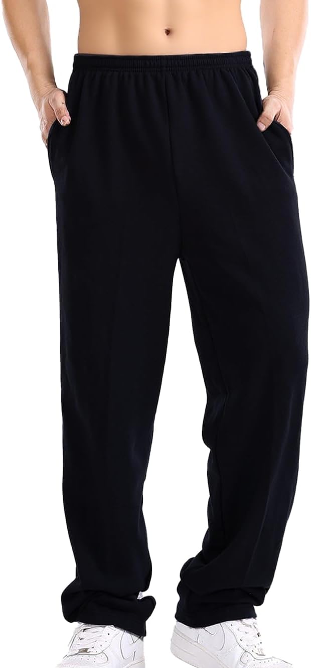 Mens Casual Pants with Zipper Pockets Sweatpants Athletic Men's Relaxed Fit for Running Workout Gym