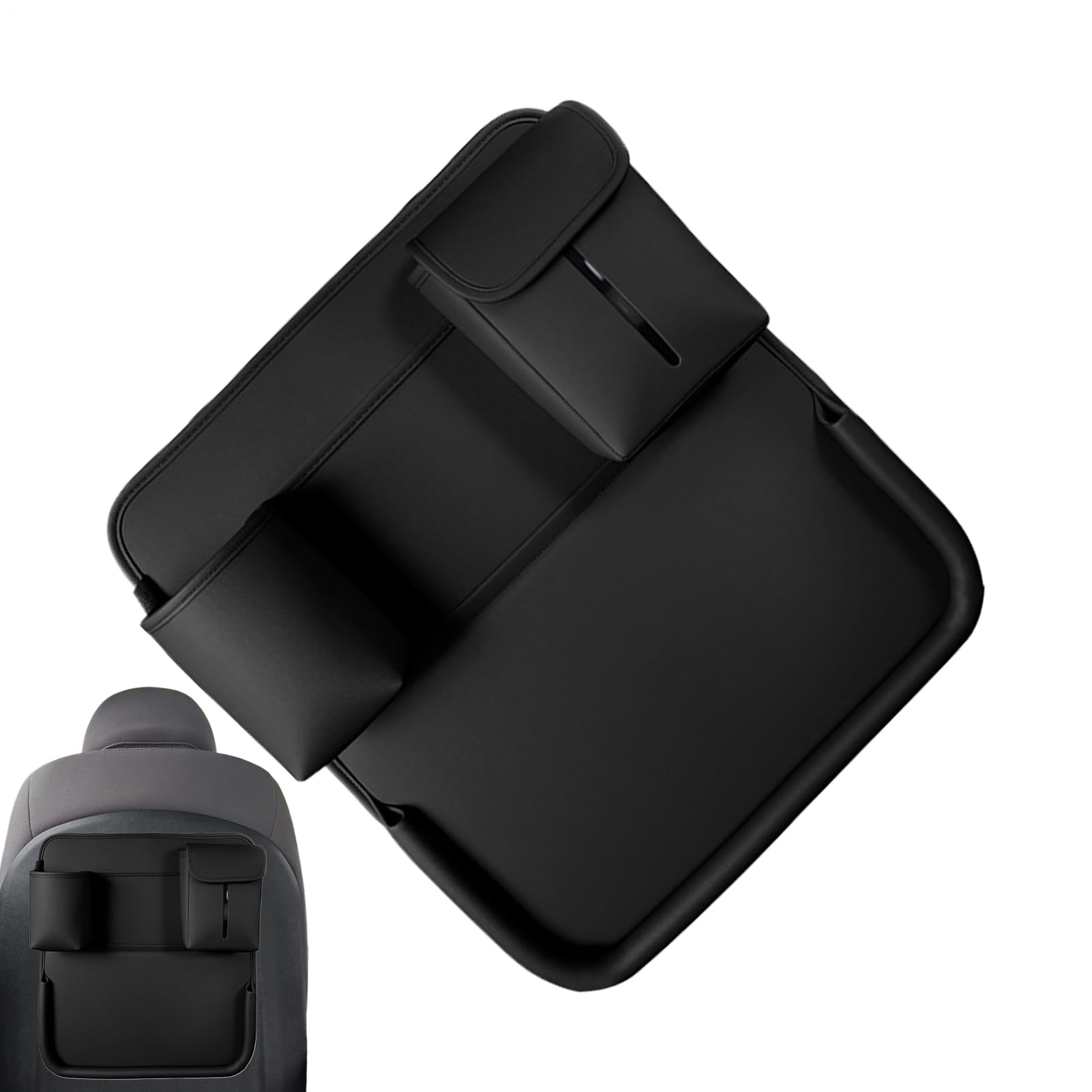 Organisateur Auto Siège Arrière en Cuir PU avec Table Pliante