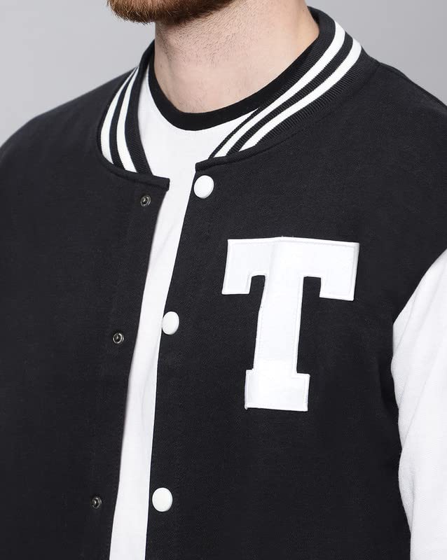 Image of BE SAVAGE Men's Cotton Blend Standard Length Varsity Jacket