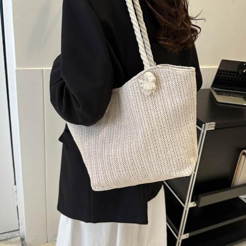 Bolso playero tejido para mujer, tote grande para verano miniatura 4