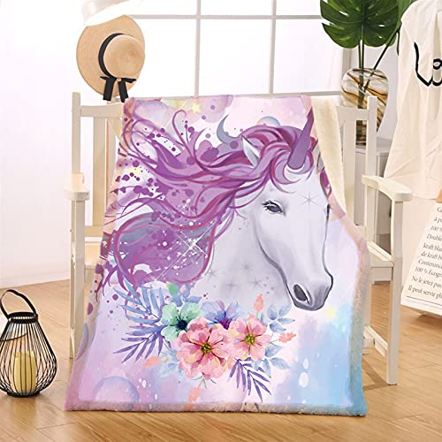 Unicorn Blanket,Unicorn Gifts For Girls,Kids Blankets For Girls,Rainbow Cute Fuzzy Soft Cozy Warm Sherpa Throw Blanket For Kids Girls Women, 50" X 60" #TOP4