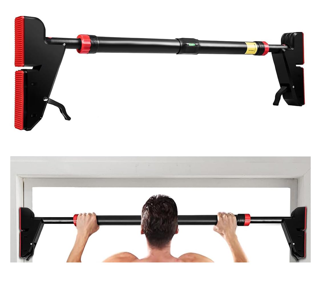Pull Up Bar for Doorway, Strength Training Pull-Up Bars with No Screw Installation for Home Gym Exercise Fitness with Level Meter, Max Load Bearing 150 Kgs