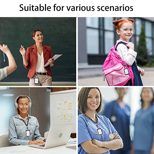 Id Badge Holder With Lanyard, Heavy Duty Retractable Badge Holders With Reel Clip And Vertical Style Floral Id Card Holders For Women (Blue Flower) #TOP4