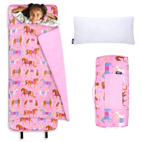 Image of Wildkin Kids Original Nap Mat - Cozy Kids Sleep Mat with Pillow, ideal for School & Travel
