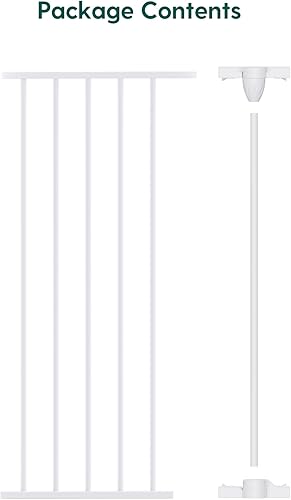 Miniatura 5 de Extensión de puerta de bebé para valla de hierro extra ancha Babelio, color blanco