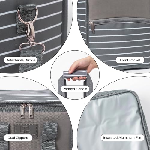 Fun Elements Bolsa térmica térmica para vinho, bolsa térmica à prova de vazamento com almofada de su