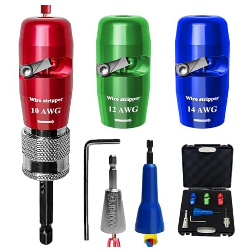 Wire Stripper Twister Tools for Drill Solid & Stranded Wire AWG 14 12 10 THHN NM-B, Professional Efficiency for Electricians & DIY Projects