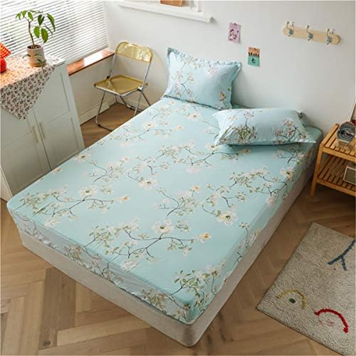 Treer Bedding Fitted Sheets Soft, Microfibre Elasticity Print Comfort Easy Care Bed Sheet Extra Deep Wrinkle and Fade Resistant Single Double King + 2 Pillowcase (Rainbow unicorn,90x200x30cm)