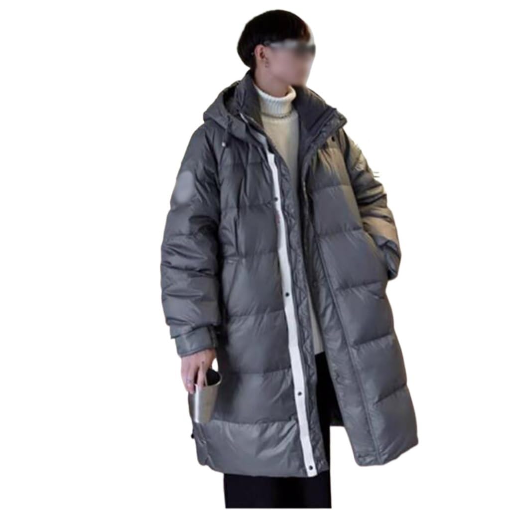 Hooded Coat In The Long Down Jacket Mens Winter Leisure Add Thick Warm Loose