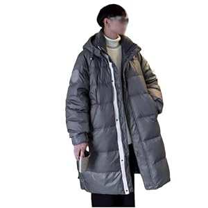 Hooded Coat In The Long Down Jacket Mens Winter Leisure Add Thick Warm Loose