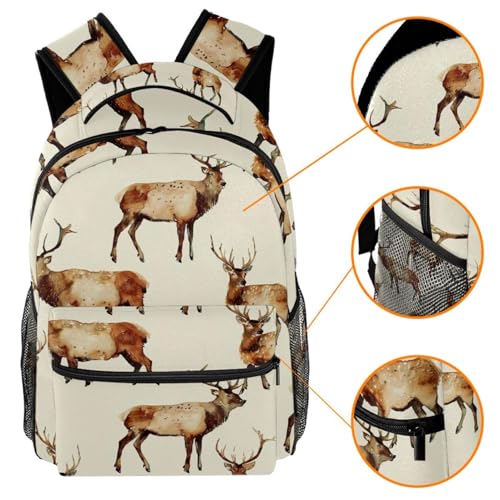 Sac à dos élan multicolore taille unique avec poche filet extérieure