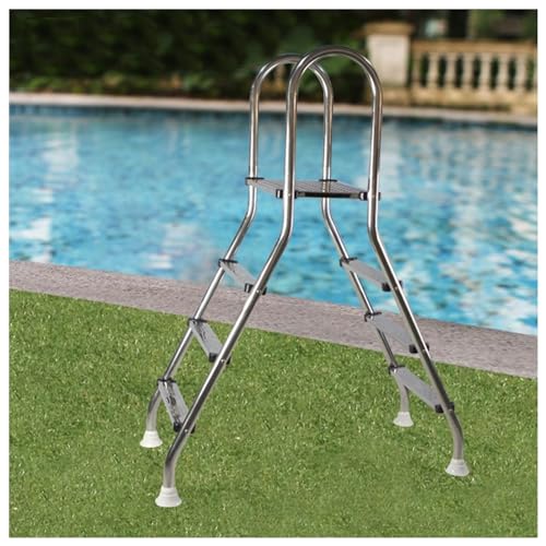 Escalera para piscinas con pasamanos de acero inoxidable miniatura 1