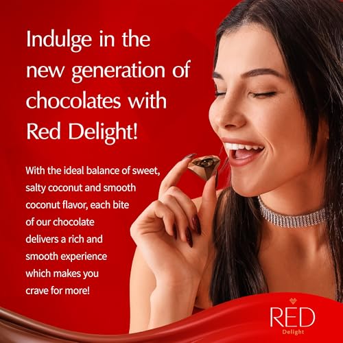 Red Delight Milk Chocolate Diamond Truffles Variety Pack, 1.55 Oz, Pack Of 10 Chocolate Truffles With Smooth Coconut And Nut Fillings - Kosher & No Added Sugar thumb #5