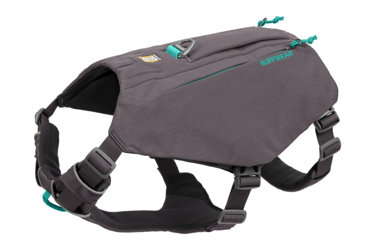 RUFFWEAR Hundegeschirr mit Taschen, Switchbak, Ganztägiger Komfort mit Eingebauten Taschen Für Kurze Tagesausflüge und Alltägliche Aktivitäten, Kleine Hunderassen, Granite Grey