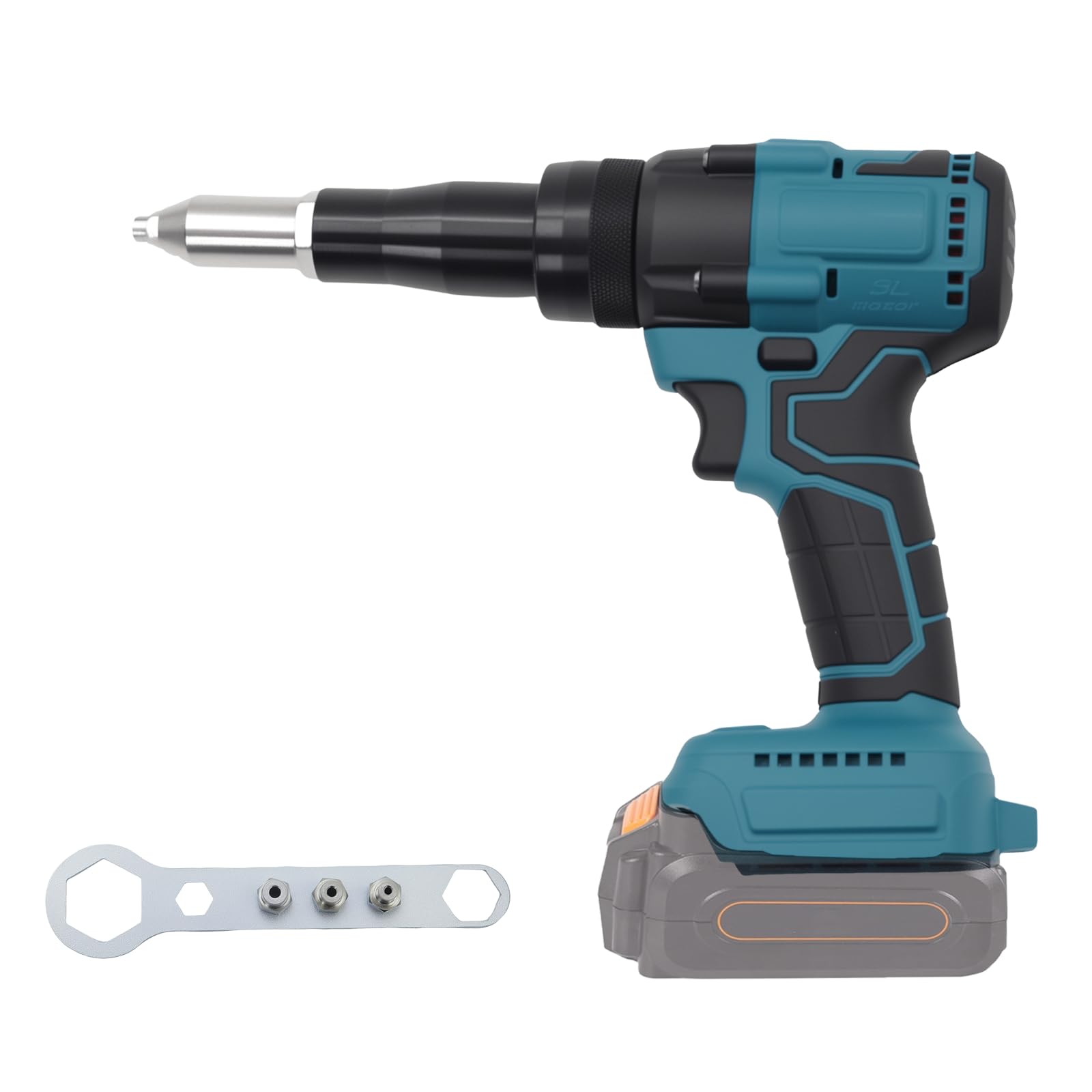 Remachadora de batería sin escobillas con luz LED, compatible con baterías de iones de litio Makita de 18 V, ideal para obras de construcción, reparaciones de automóviles y bricolaje, sin batería