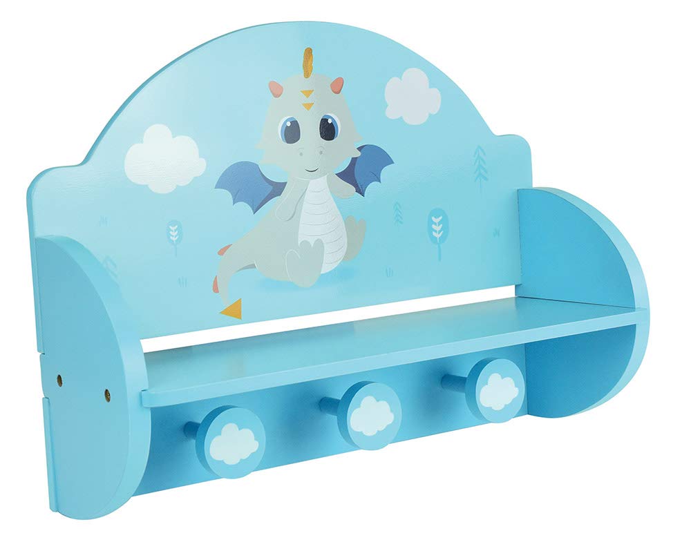 FUN HOUSE 713338 Leon Le Dragon Etagère Porte Manteau pour Enfant H.33 X L.45 X P.14 cm