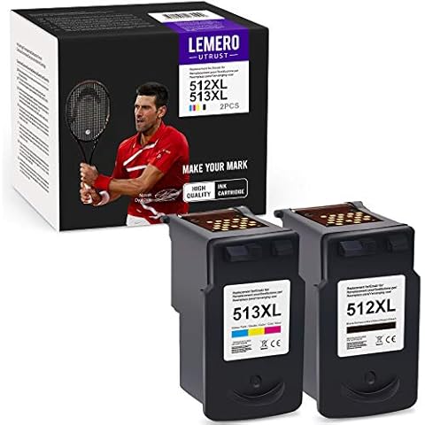 LEMEROUtrust PG-512XL CL-513XL Remanufactured Ink Cartridges Compatible for PIXMA MP230 MP240 MP25 MP270 MP272 MP280 MX320 MX330 MX410 MX420 IP2700 IP2702Printer (Black/Color) Cover