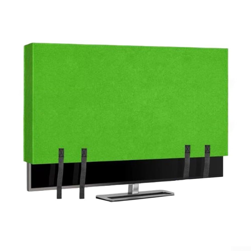 Resistente copertura per televisore in feltro verde con cinghie di sicurezza per schermi da 55 a 75 pollici, previene graffi e polvere durante il trasporto o la conservazione a lungo termine a casa