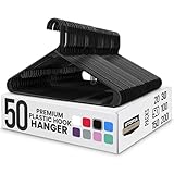 Utopia Home Perchas de Plástico Negro 50 Paquetes con Ganchos - Duraderas y...