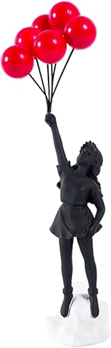 Estatua de niña de globos voladores, escultura de resina, manualidades, esculturas de arte moderno para decoración del hogar, tema anti-guerra