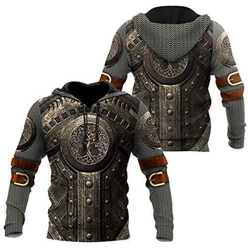 Hoodie Viking Armor 3D avec Impression Ultra Résistante et Capuche Confort S - 3