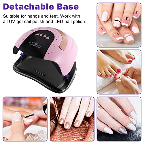 268W UV LED Light Lamp Nail Dryer for Gel Polish with 57 pcs Dual Light Beads 4 Timer Setting and Au