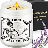 Valentine Gift for Him, Her, Christmas Gifts for Boyfriend, Husband, Happy Halloween Candle, Cute Candle, Bat Skeleton Decor, Fall Candles, There It Goes, My Flying F*ck, Lavender Scented Soy Wax