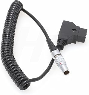 HangTon P-tap D-tap to 0B 7 Pin Coiled Power Cable for Tilta Nucleus-M Motor, V-Mount Battery Plate