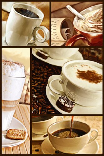 Poster Collage Multi Pic Pause Café plastifié 91,4x61 cm pour cuisine