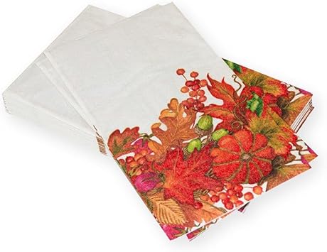Harvest Garland Gold Guest Towel Napkins - Thumbnail 2