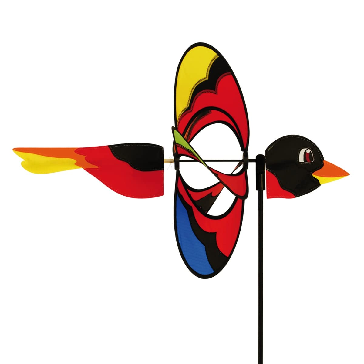 Girouette éolienne Magic Bird grand format avec tige en fibre de verre pour vent extérieur