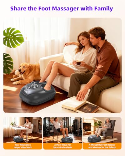 Image of Foot Massager with Heat, Shiatsu Foot Massager with Remote, Electric Feet Massage Machine for Neuropathy,Plantar Fasciitis, Circulation, FSA Eligible HSA Store Eligible Massager (Dark Black,Corded)