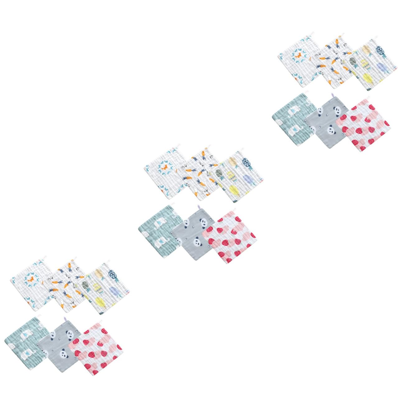 ibasenice 3 Set Di Asciugamani Per Neonati Salviette Per Neonati in Mussola Asciugamani Morbidi Per La Pelle Delicata Dei Bambini 6 Pezzi * 3