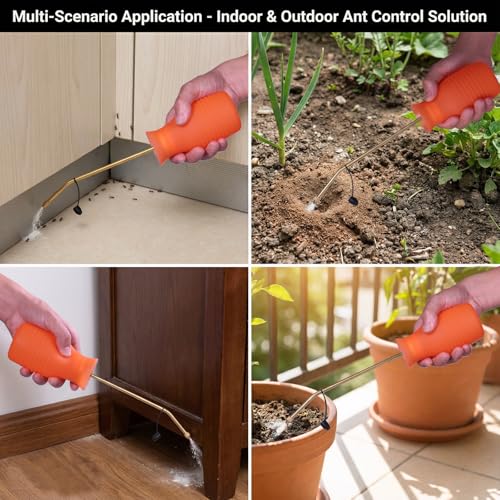 Image of Diatomaceous Earth Duster, 230ml Large, Powder Duster Kit with Long Copper Tube & Folding Funnel, Indoor Outdoor Silicone Sprayer Heavy Duty Bulb Applicator for Home and Garden(Orange)