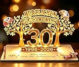 Giftota   2026 Originelle Geldgeschenk zum 30. Geburtstag Frauen & Männer   30 Geburtstaggeschenk   DIY Holz Schild Gästebuch mit LED Lichterkette   30 Geburtstag Deko   Personalisierbares Geschenk