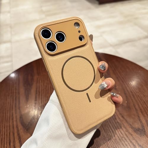 Étui iPhone 17 Pro Max or en cuir rigide premium et silicone