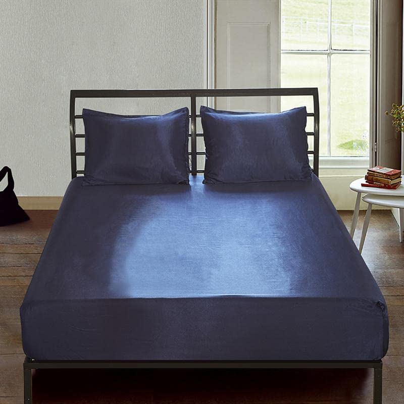 Drap d'été en soie Ice Silk multicolore drap-housse satin double 138x190 - 3