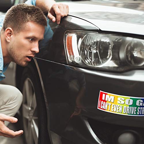 2 Pieces Large Funny Bumper Stickers Auto Car Rainbow Stickers Waterproof Rainbow Window Stickers Vinyl Rainbow Car Stickers For Car, Rv, Suv, Auto, Truck, Boat, Laptops Decoration, 10 X 3 Inches #TOP6