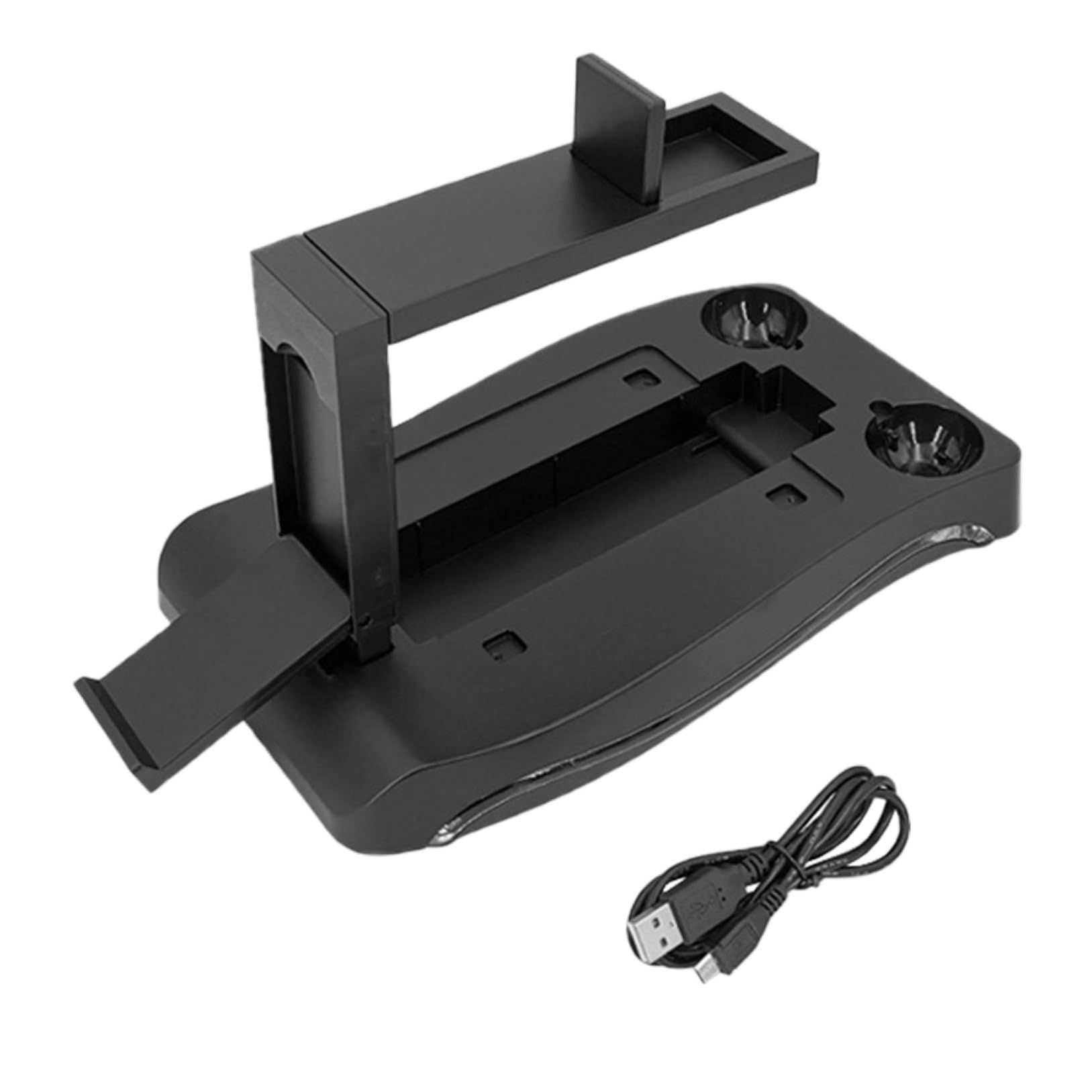 Operitacx Supporto di Ricarica per Controller Vr, Stazione Verticale in Abs Nero Funzione Organizer per Console di Gioco Vr, per Gaming