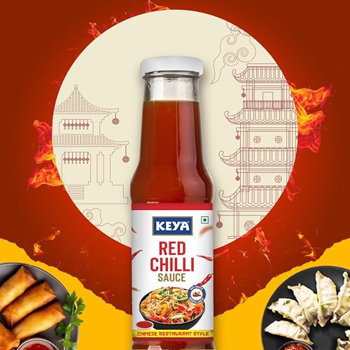 Image of Keya Red Chilli Sauce 200g | Tangy, Fresh & Spicy | Chinese Restaurant-Style Red Chilli Sauce for Cooking, Marinades, Stir-fries & Dipping | No Added MSG | Ideal for Stir-Fries, Soups & Sauces | Pasta & Noodles | Versatile Flavor