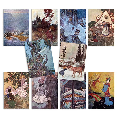 Lot de 10 cartes postales vintage - Illustrations du livre de conte de fées Cover