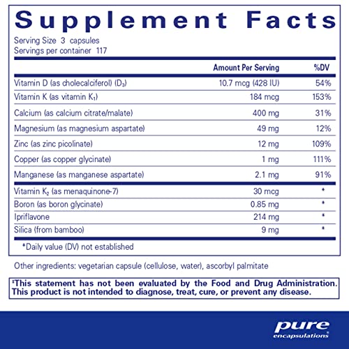 Pure Encapsulations +Cal+ With Ipriflavon | Mineral, Vitamin, And Herbal Supplement To Promote Skeletal Strength | 351 Capsules #TOP1