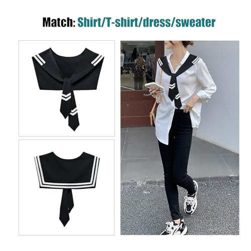 Fake Sailor Collar Women Detachable Top Scarf Necklace Accessory for Dresses, Shirts, Sweaters & Blouses2