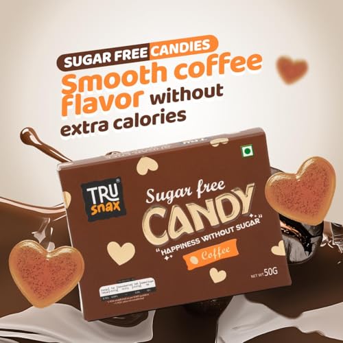 Image of TruSnax SugarFree Hard Candies | Rich Coffee Flavour Candy | Diabetic Friendly Toffee | No Added Sugar | 150g(50 * 3)