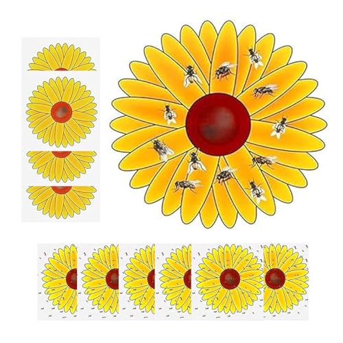 30PCS Window Fly Traps | Sunflower Style Sticky Fly Stickers | Floral Design for Indoor