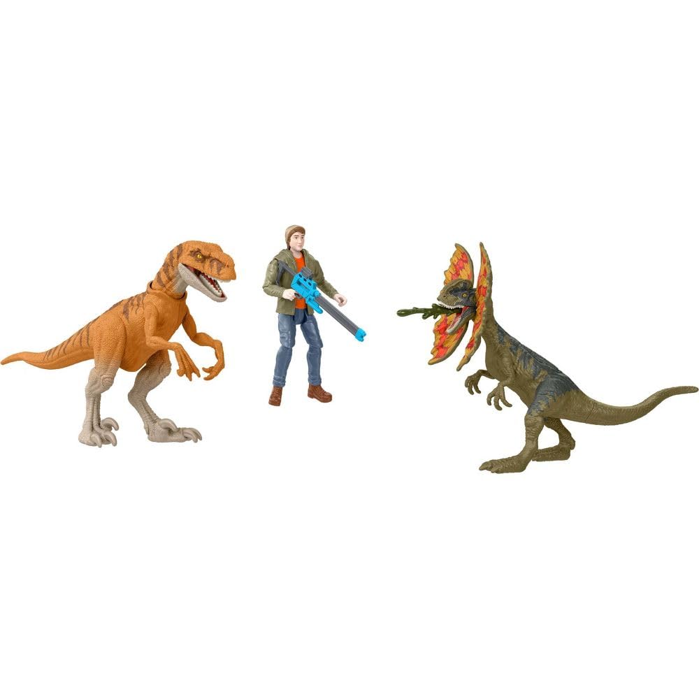 Jurassic World Chaos Theory Ben Escape Pack, 3.75-inch Action Figure Set including Dinosaurs and Blaster, Netflix Series - Image 3