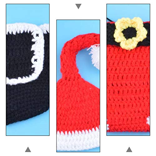 PRETYZOOM Pasgeboren Baby Fotografie Rekwisieten Kerstman Outfit Gehaakte Gebreide Kerst Kostuum Set Voor Fotoshoot Pasgeboren Baby - Afbeelding 6