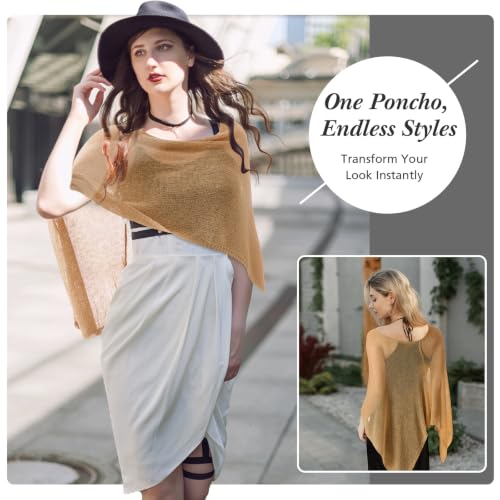Image of Women Sheer Poncho Shrug Summer Sheer Blouse Top Lightweight Poncho Bolero for Evening Dress